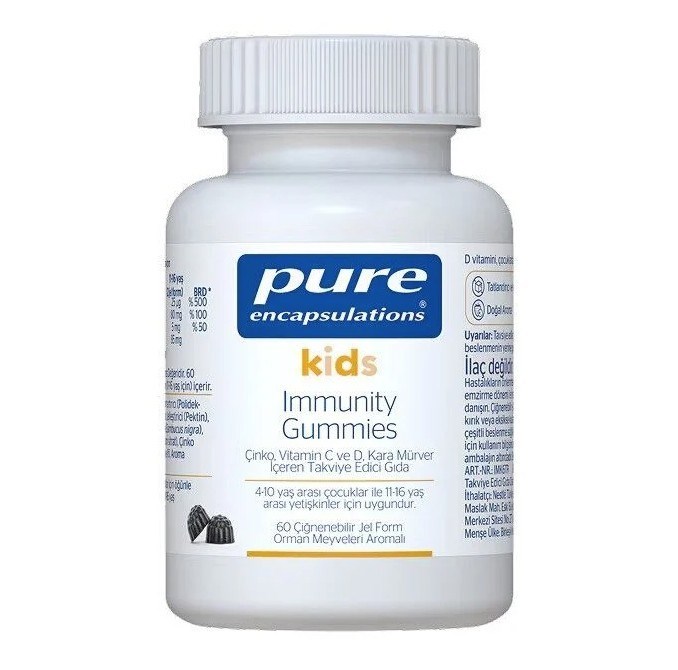 Pure EncapsulationsÇOCUKLAR İÇİN BESİN TAKVİYELERİPure Encapsulations Kids Immunity 60 Gummies