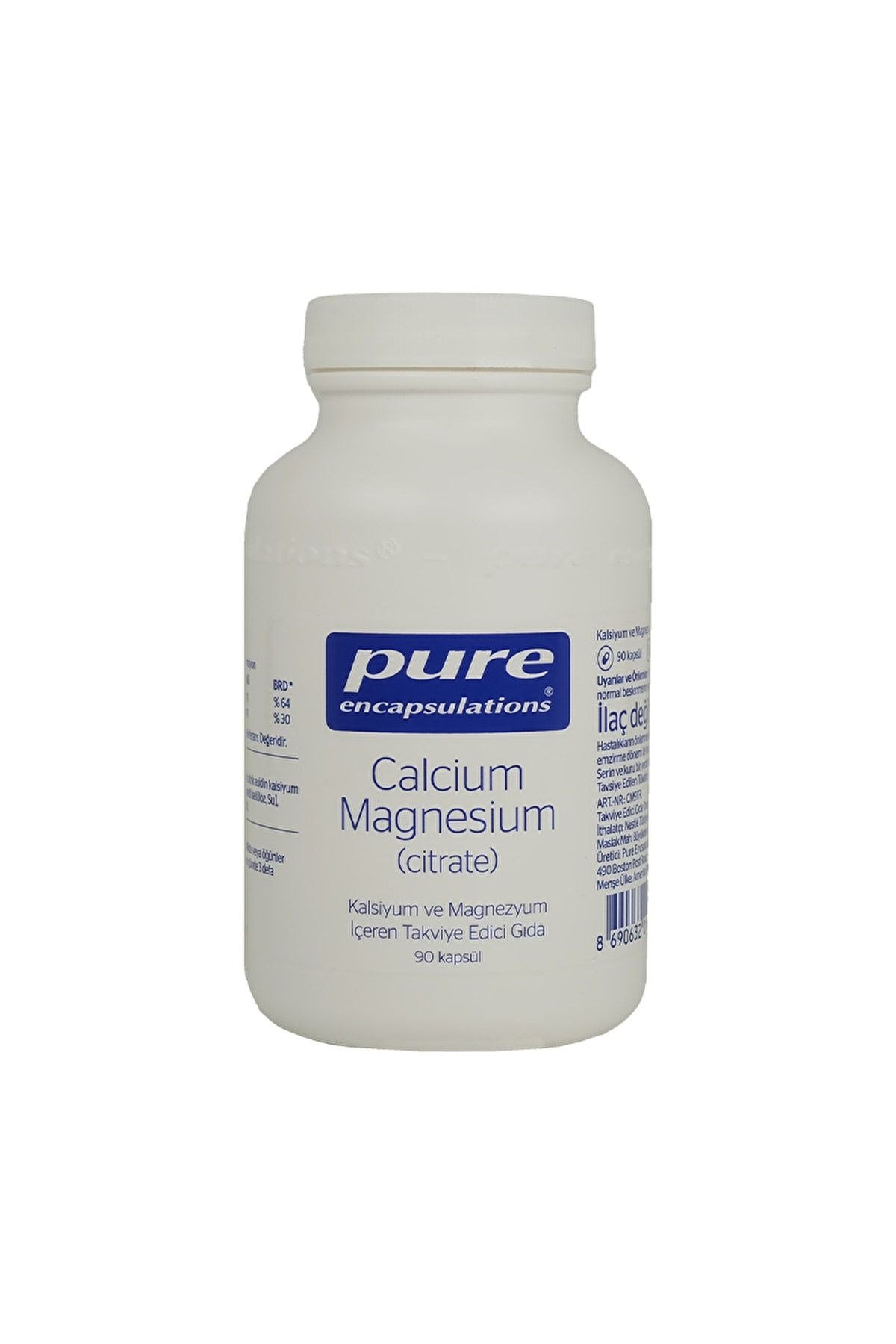 Pure EncapsulationsVİTAMİN-MİNERALLERPure Encapsulations Calcium Magnesium Citrate 90 Kapsül