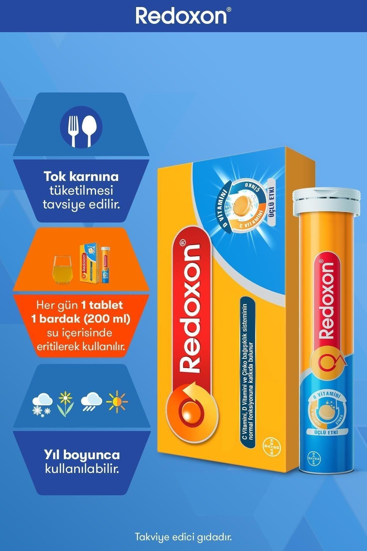 REDOXONVİTAMİN-MİNERALLERRedoxon 3'lü Etki 30 Efervesan Tablet