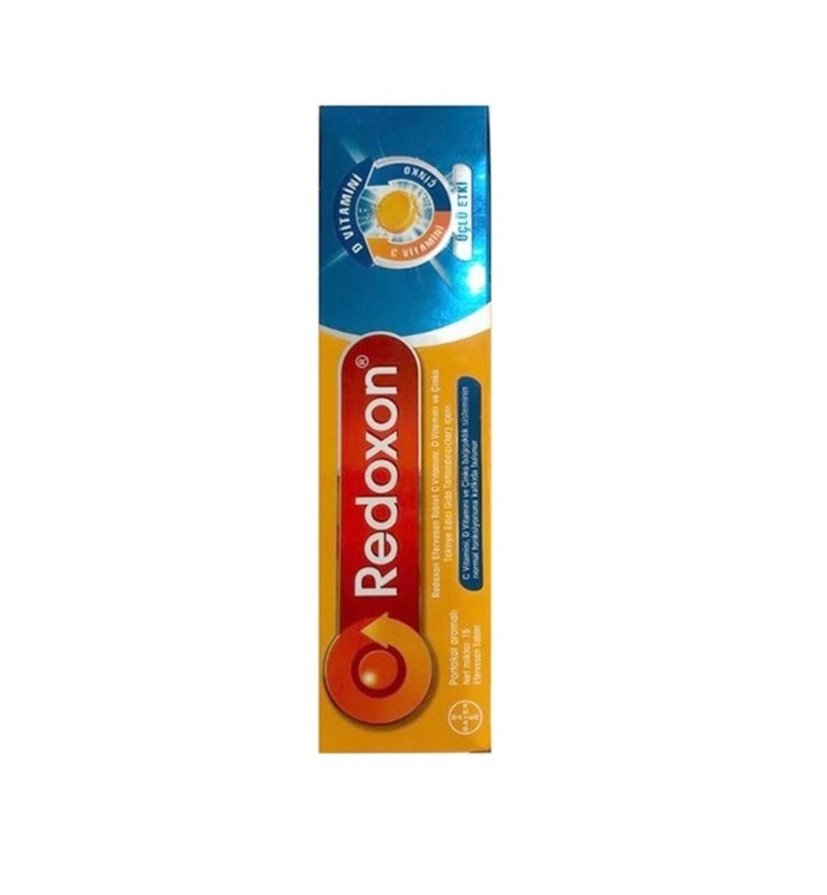 REDOXONVİTAMİN-MİNERALLERRedoxon Üçlü Etki C+D+Çinko 15 Efervesan Tablet