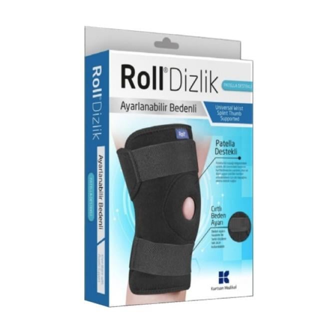 ROLLGENEL SAĞLIK ÜRÜNLERİRoll Patella Destekli Ayarlanabilir Bedenli Cırtlı Dizlik