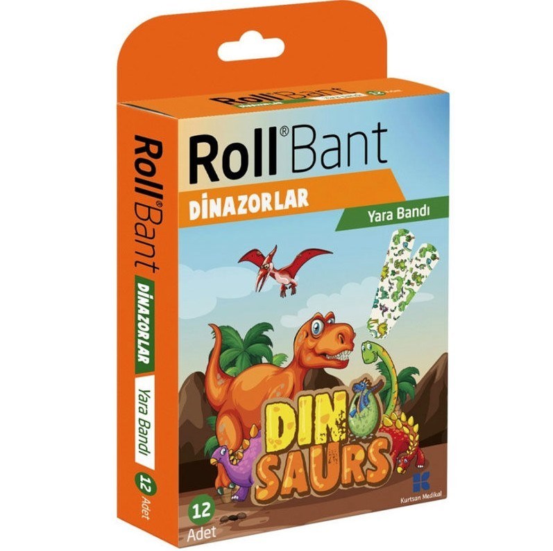 ROLLKİŞİSEL BAKIM ÜRÜNLERİRoll Bant Yara Bandı Dinozorlar 12'li