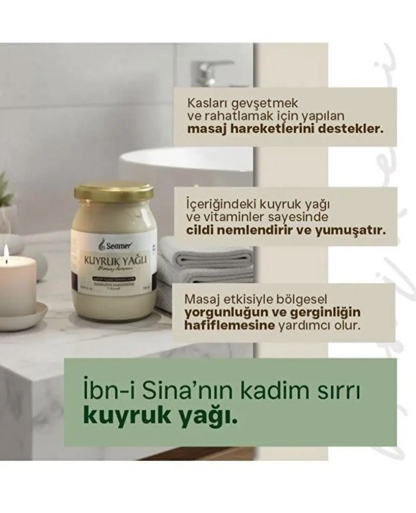 SEAMERVÜCUT NEMLENDİRİCİLERSeamer Kuyruk Yağı Masaj Kremi 180 ml