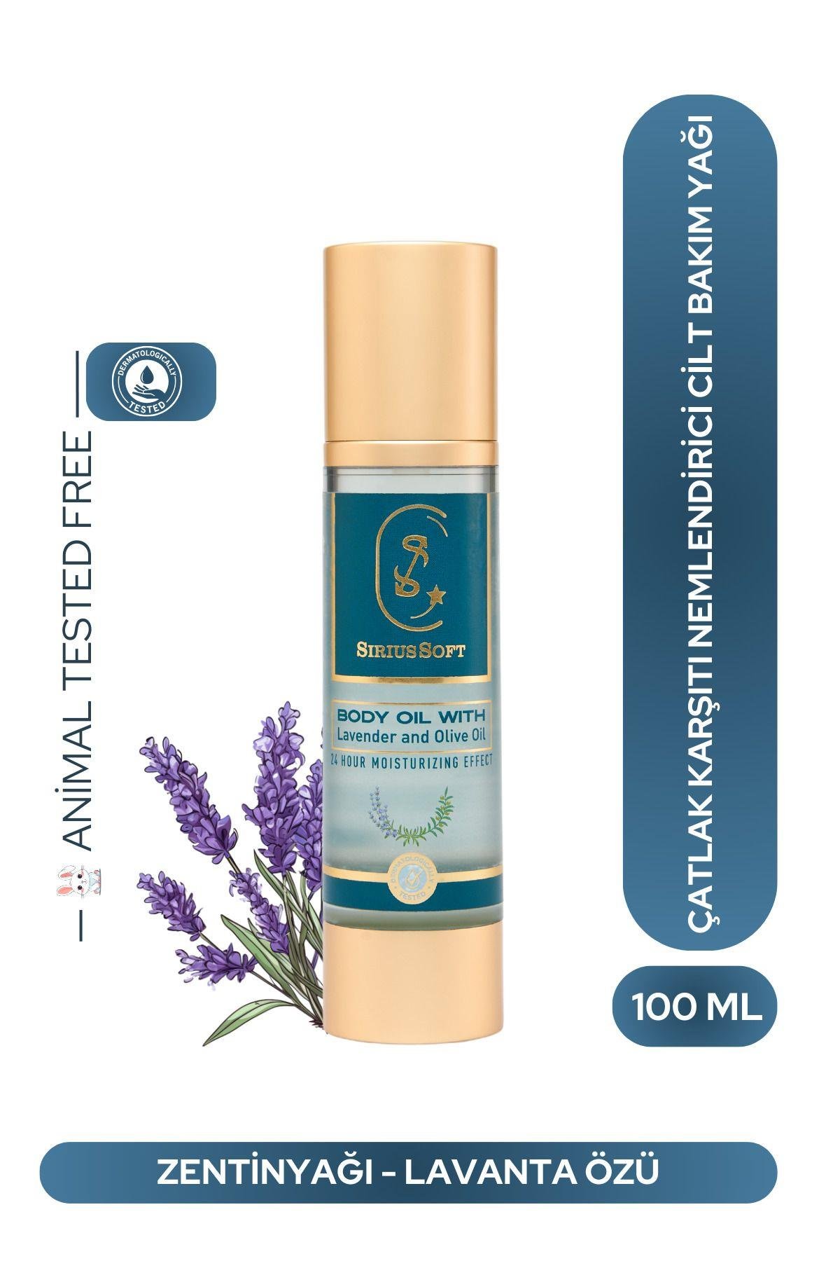 SiriusSoftVÜCUT NEMLENDİRİCİLERSiriusSoft Lavanta Özlü Nemlendirici Çatlak Karşıtı Vücut Cilt Bakım Yağı 100 ml
