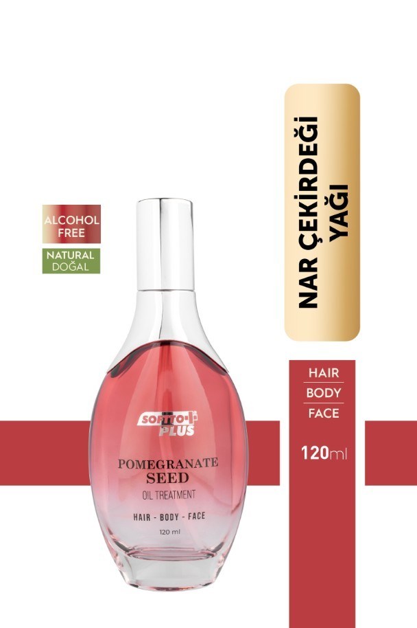 SOFTTONEMLENDİRİCİLERSoftto Plus Nar Cilde Parlaklık ve Canlılık Kazandıran Saç Yüz ve Vücut Yağı 120 ml