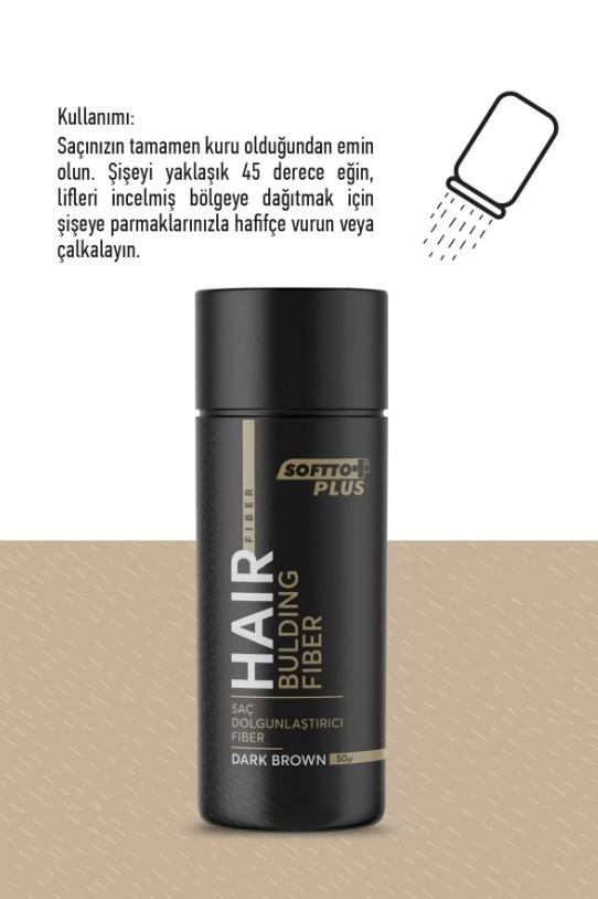 SOFTTOSAÇ BAKIM ÜRÜNLERİSoftto Plus Saç Dolgunlaştırıcı Anında Dolgunluk Sağlayan Koyu Kahverengi Fiber 50 gr