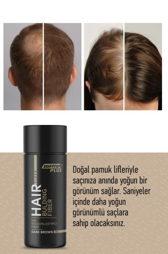 SOFTTOSAÇ BAKIM ÜRÜNLERİSoftto Plus Saç Dolgunlaştırıcı Anında Dolgunluk Sağlayan Koyu Kahverengi Fiber 50 gr