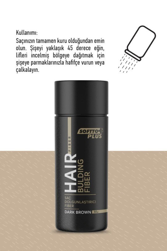 SOFTTOSAÇ BAKIM ÜRÜNLERİSoftto Plus Saç Dolgunlaştırıcı Anında Dolgunluk Sağlayan Koyu Kahverengi Fiber 50 gr