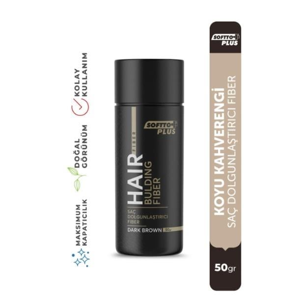 SOFTTOSAÇ BAKIM ÜRÜNLERİSoftto Plus Saç Dolgunlaştırıcı Anında Dolgunluk Sağlayan Koyu Kahverengi Fiber 50 gr