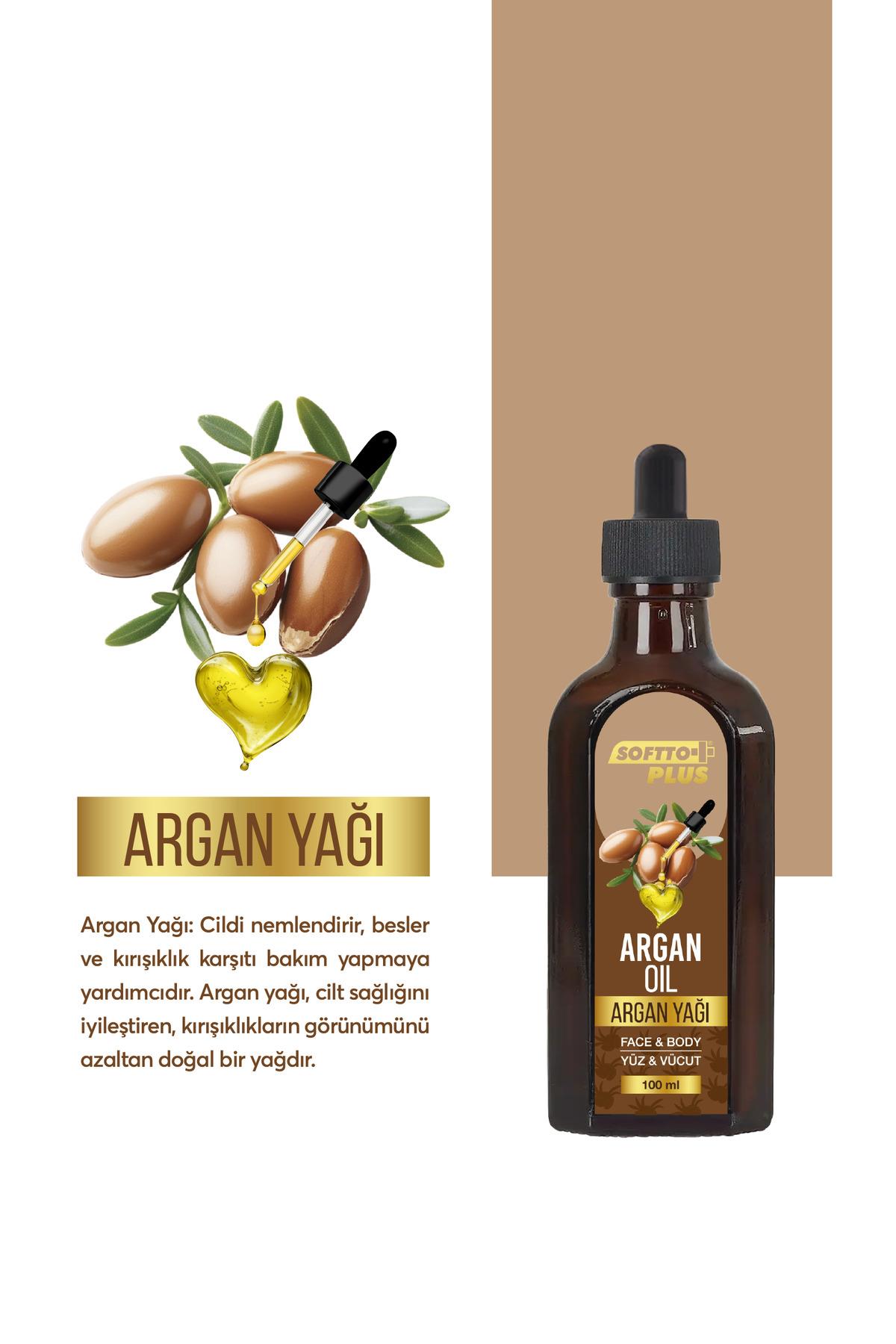 SOFTTOVÜCUT NEMLENDİRİCİLERSoftto Plus Argan Cilt Nemlendirme Etkili Yüz ve Vücut Yağı 100 ml