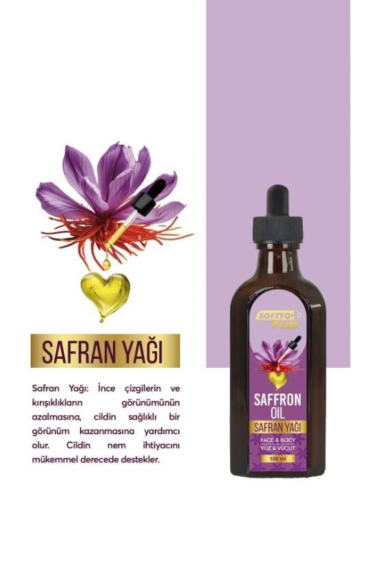 SOFTTOVÜCUT NEMLENDİRİCİLERSoftto Plus Safran Nemlendiren Kırışıklık Görünümünün Azalmasına Yardımcı Yüz ve Vücut Yağ 100 ml