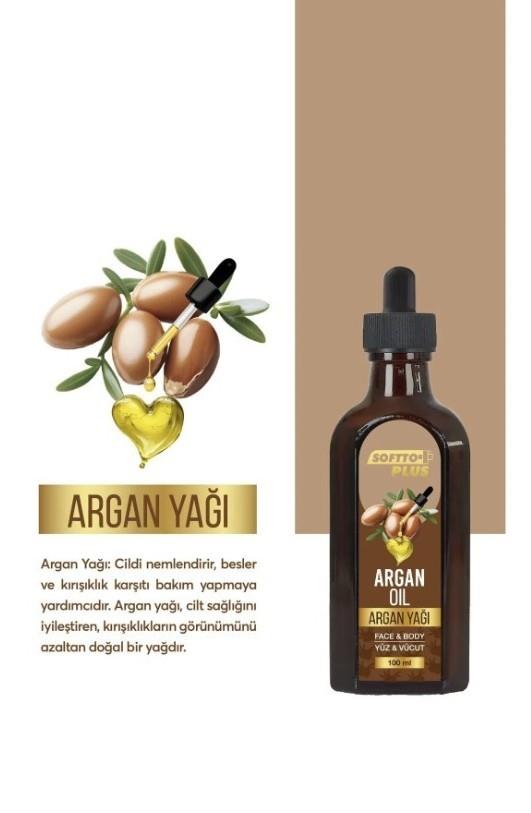 SOFTTOVÜCUT NEMLENDİRİCİLERSoftto Plus Argan Cilt Nemlendirme Etkili Yüz ve Vücut Yağı 100 ml