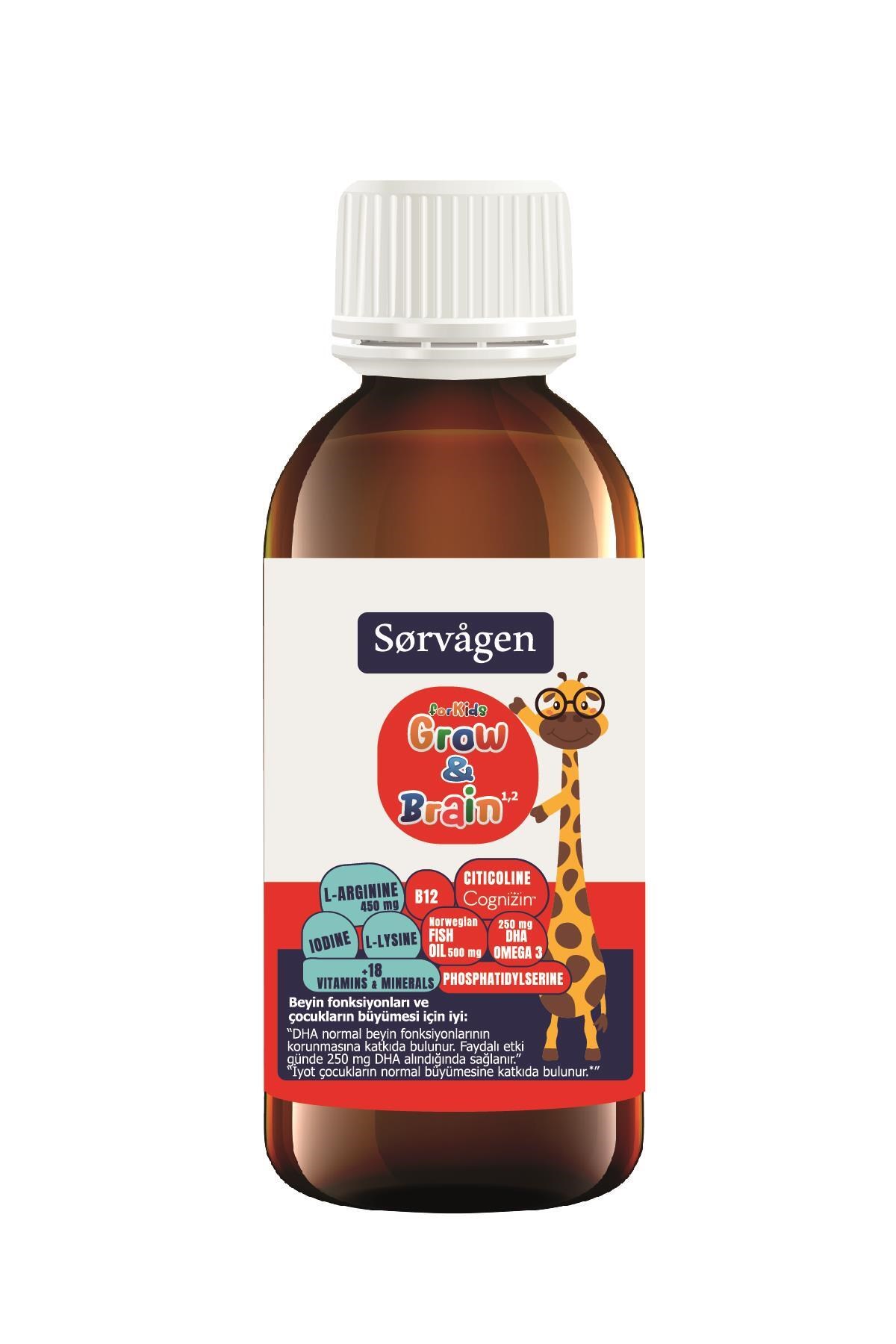 SORVAGENÇOCUKLAR İÇİN BESİN TAKVİYELERİSorvagen Grow Brain For Kids Sıvı 150 ml