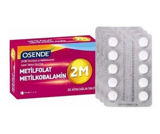 TAB İLAÇVİTAMİN-MİNERALLEROsende 2M Metilfolat Metilkobalamin 30 Tablet
