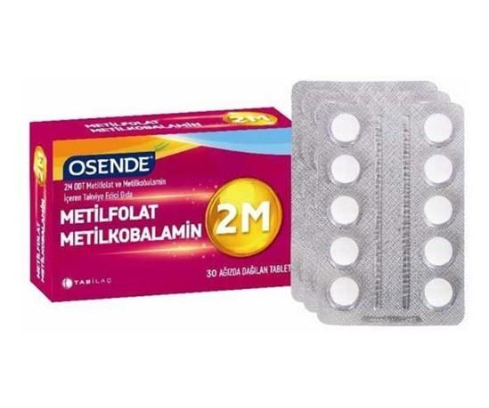 TAB İLAÇVİTAMİN-MİNERALLEROsende 2M Metilfolat Metilkobalamin 30 Tablet