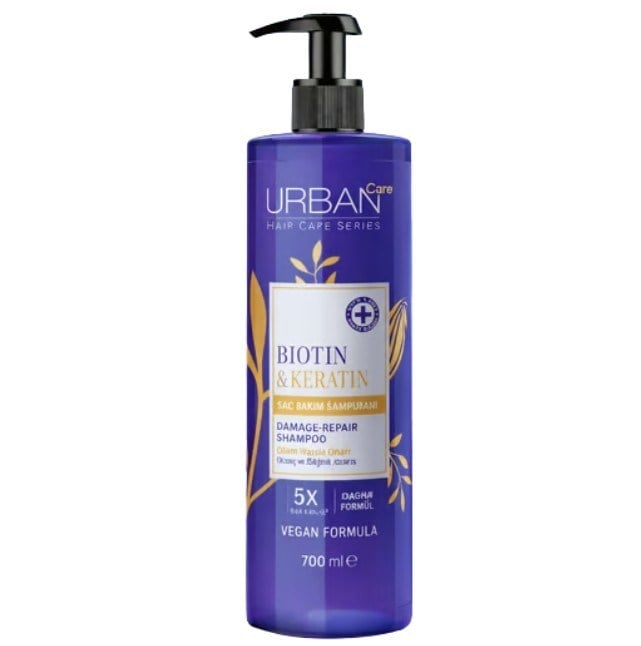 URBAN CAREŞAMPUANLARUrban Care Biotın & Keratin 5X Dökülme Karşıtı ve Sağlıklı Uzamaya Yardımcı Saç Bakım Şampuanı 700 ml
