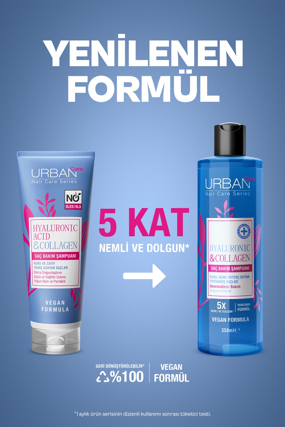 URBAN CAREŞAMPUANLARUrban Care Hyaluronic & Collagen 5X Ekstra Dolgunlaştırıcı Saç Bakım Şampuanı 350 ml