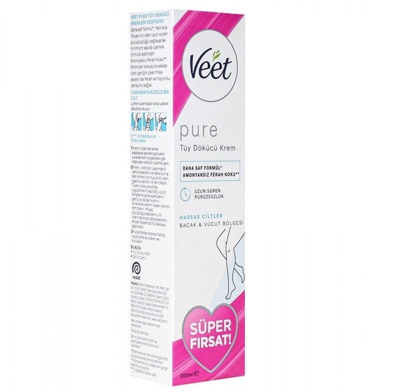 VEetTÜY DÖKÜCÜLER VE GİDERİCİLERVeet Pure Hassas Ciltler İçin Tüy Dökücü Krem 200 ml
