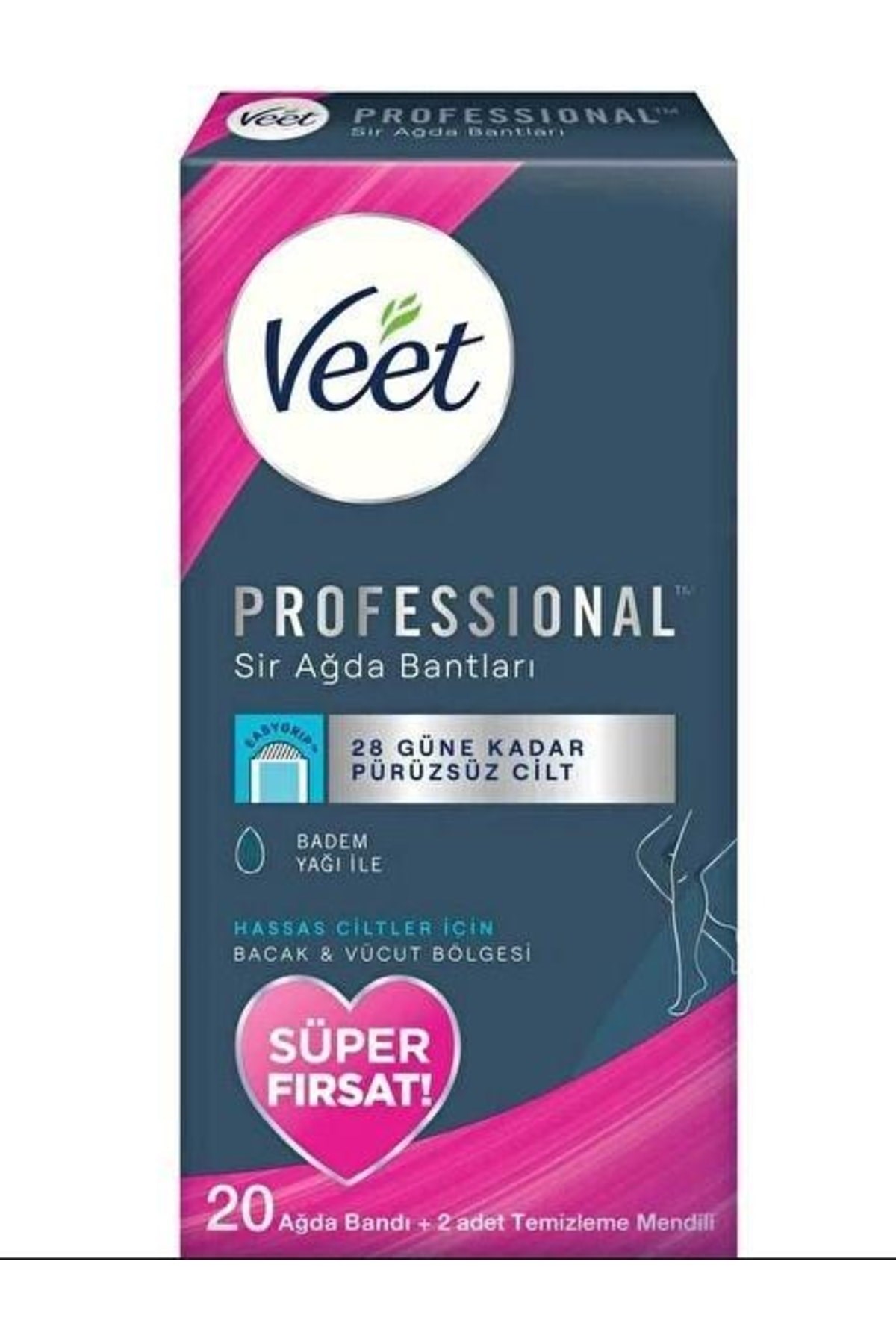 VEetTÜY DÖKÜCÜLER VE GİDERİCİLERVeet Professyonel Bacak ve Vücut Bölgesi Hassas Ciltler Sir Ağda Bandı 20'li