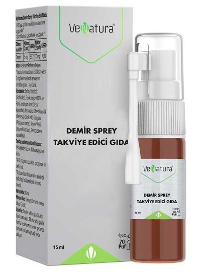 VENATURAVİTAMİN-MİNERALLERVenatura Demir Sprey Takviye Edici Gıda 15 ml