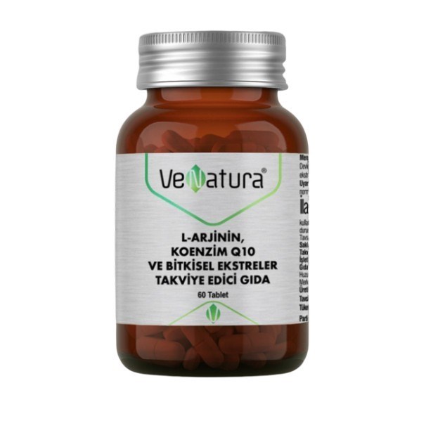 VENATURAVİTAMİN-MİNERALLERVenatura L-Arjinin Koenzim Q10 Ve Bitkisel Ekstreler 60 Kapsül