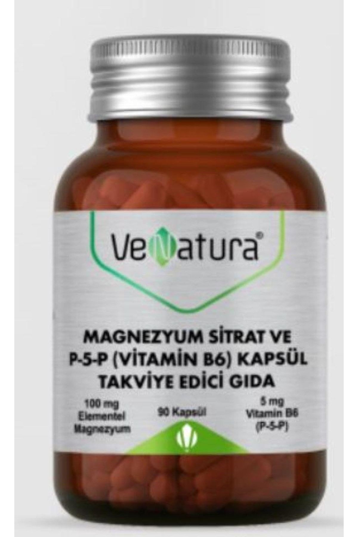 VENATURAVİTAMİN-MİNERALLERVenatura Magnezyum Sitrat ve P-5-P Vitamin B6 90 Kapsül