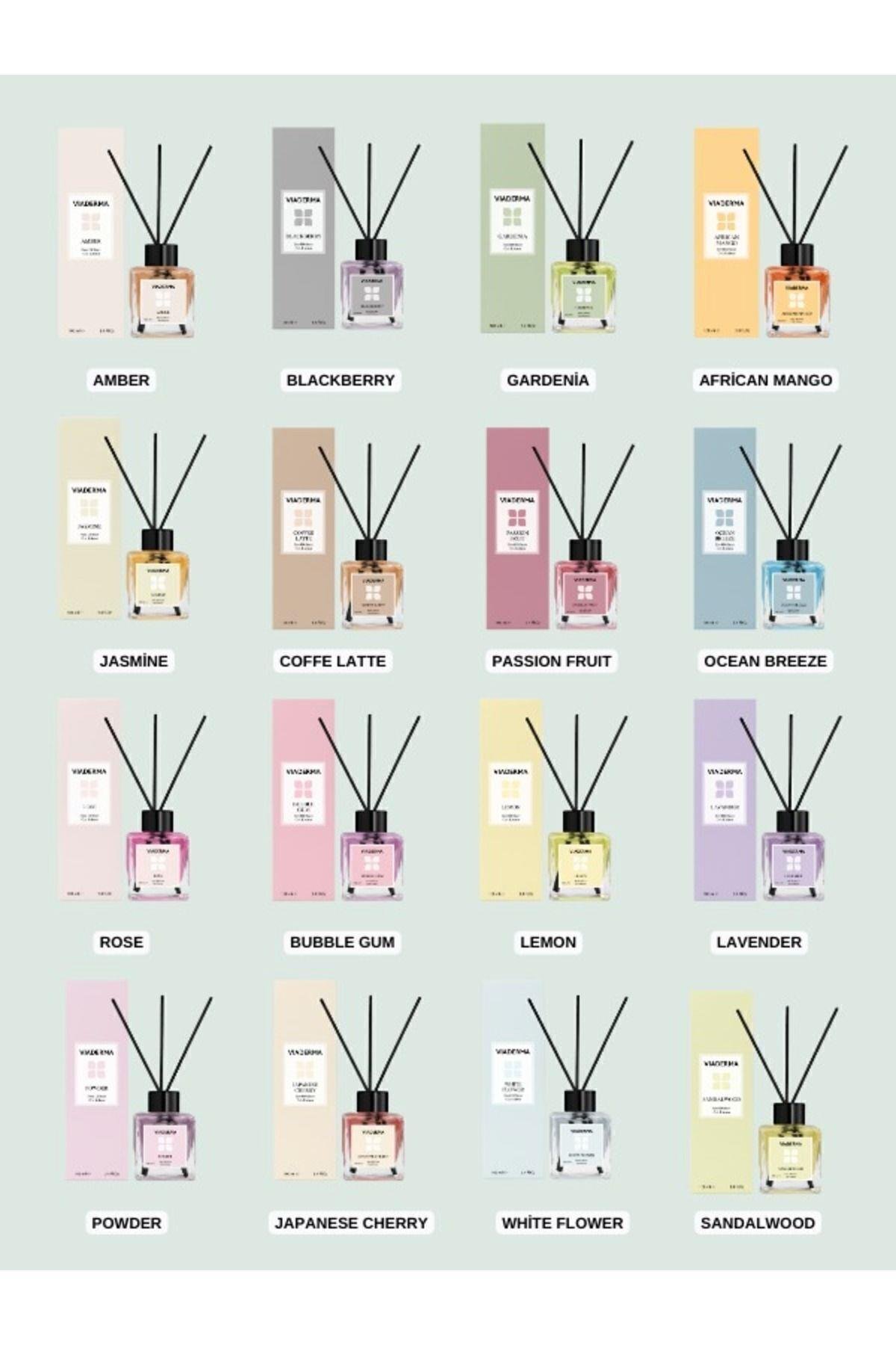 VİADERMAEV BAKIM Viaderma Kare Şişe Böğürtlen Esansı Bambu Çubuklu Oda Kokusu 100 ml