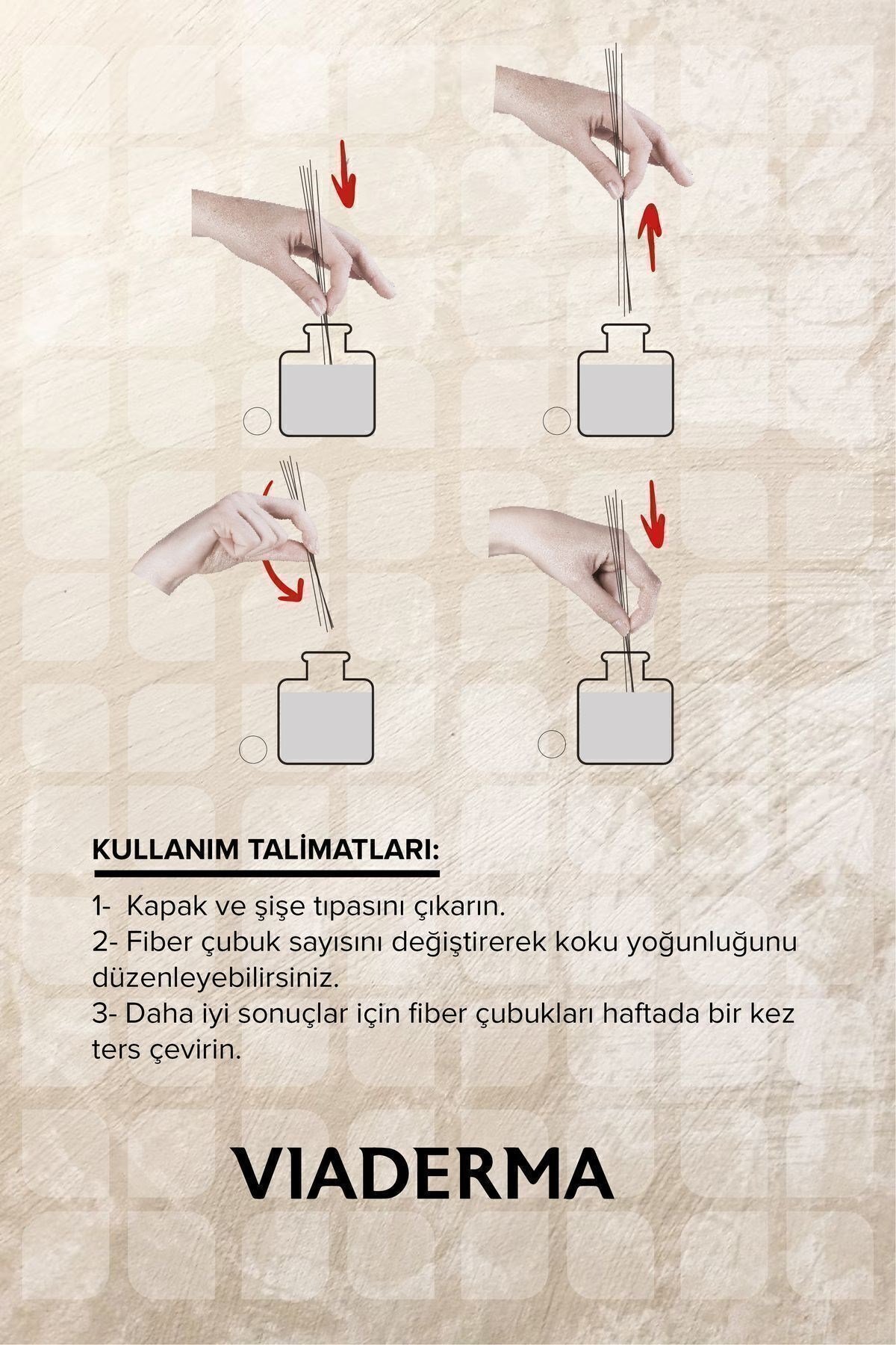 VİADERMAEV BAKIM Viaderma Kare Şişe Böğürtlen Esansı Bambu Çubuklu Oda Kokusu 100 ml