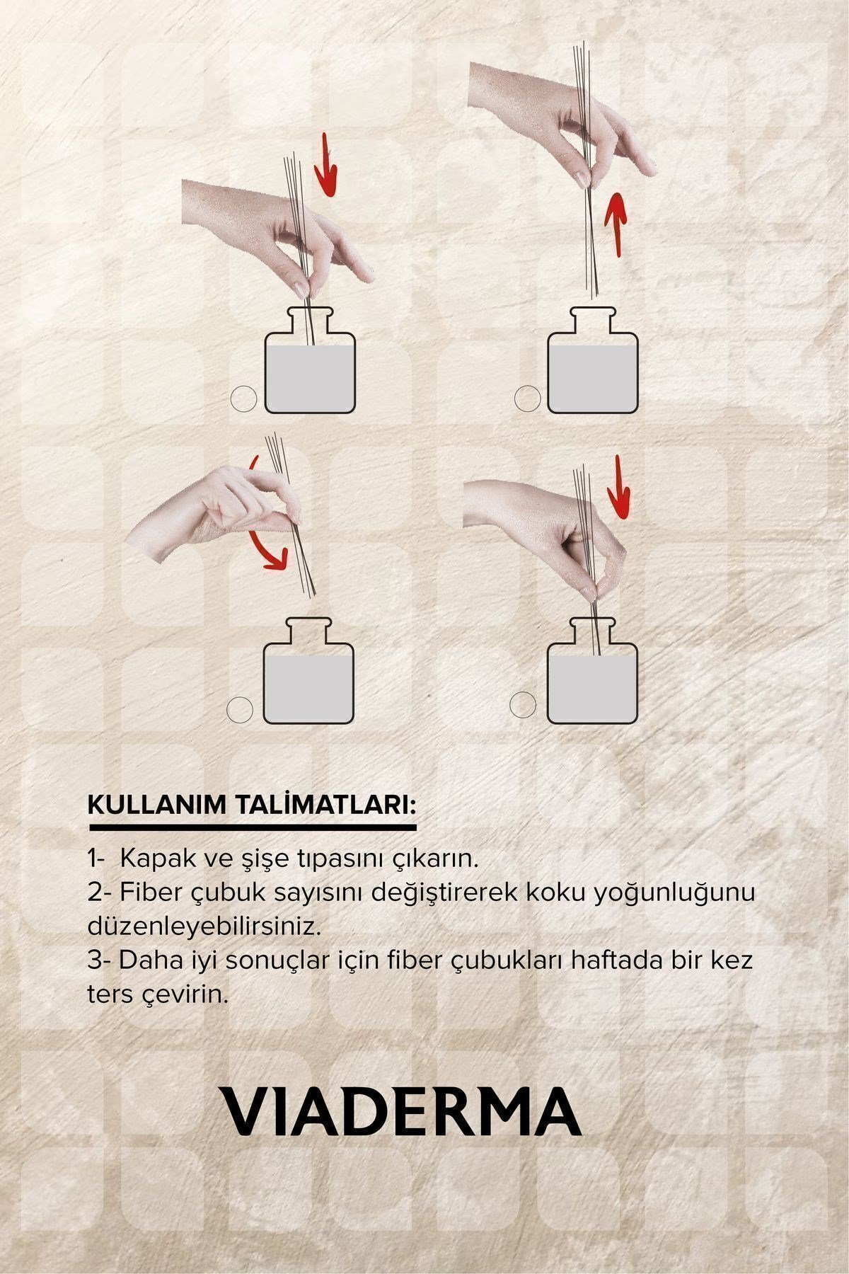 VİADERMAEV BAKIM Viaderma Kare Şişe Yasemin Esansı Bambu Çubuklu Oda Kokusu 100 ml