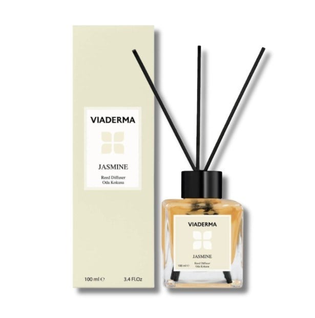 VİADERMAEV BAKIM Viaderma Kare Şişe Yasemin Esansı Bambu Çubuklu Oda Kokusu 100 ml