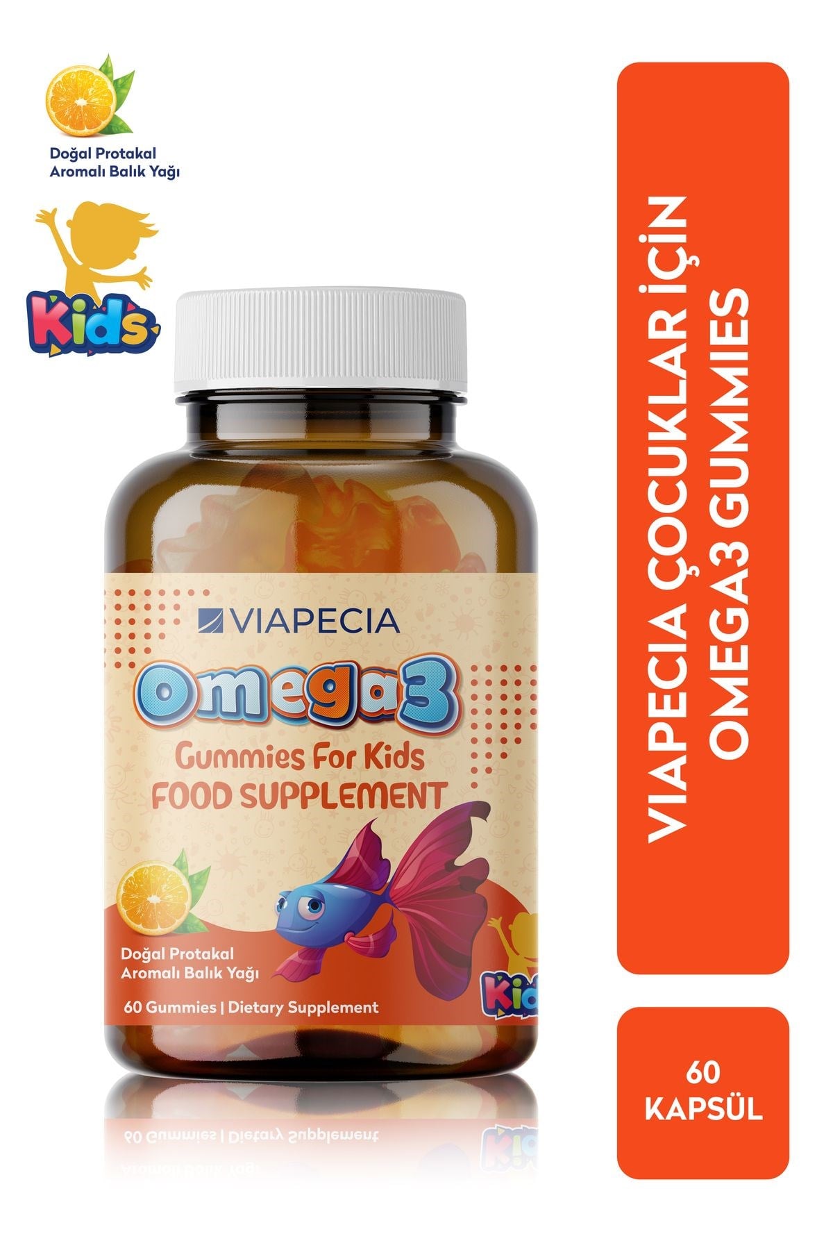 VİAPECİAÇOCUKLAR İÇİN BESİN TAKVİYELERİViapecia Omega 3 Kids 60 Gummies