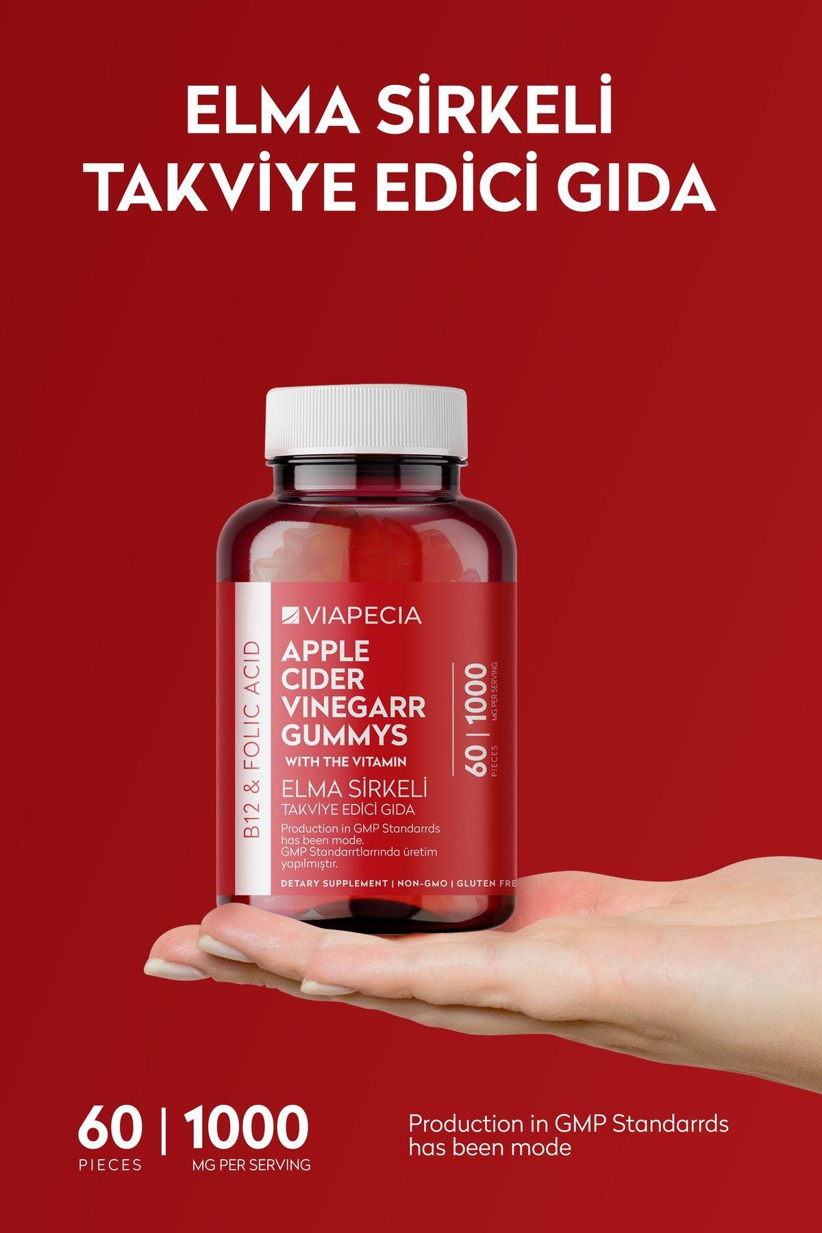 VİAPECİAVİTAMİN-MİNERALLERViapecia Apple Cider Vinegar Elma Sirkeli 60 Gummys