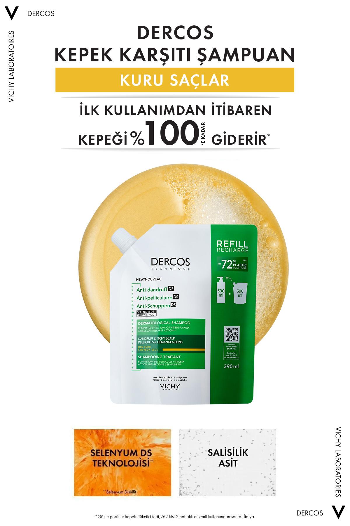 VichyŞAMPUANLARVichy Dercos Anti Dandruff Kuru Saçlar İçin Kepek Karşıtı Şampuan Refill 390 ml