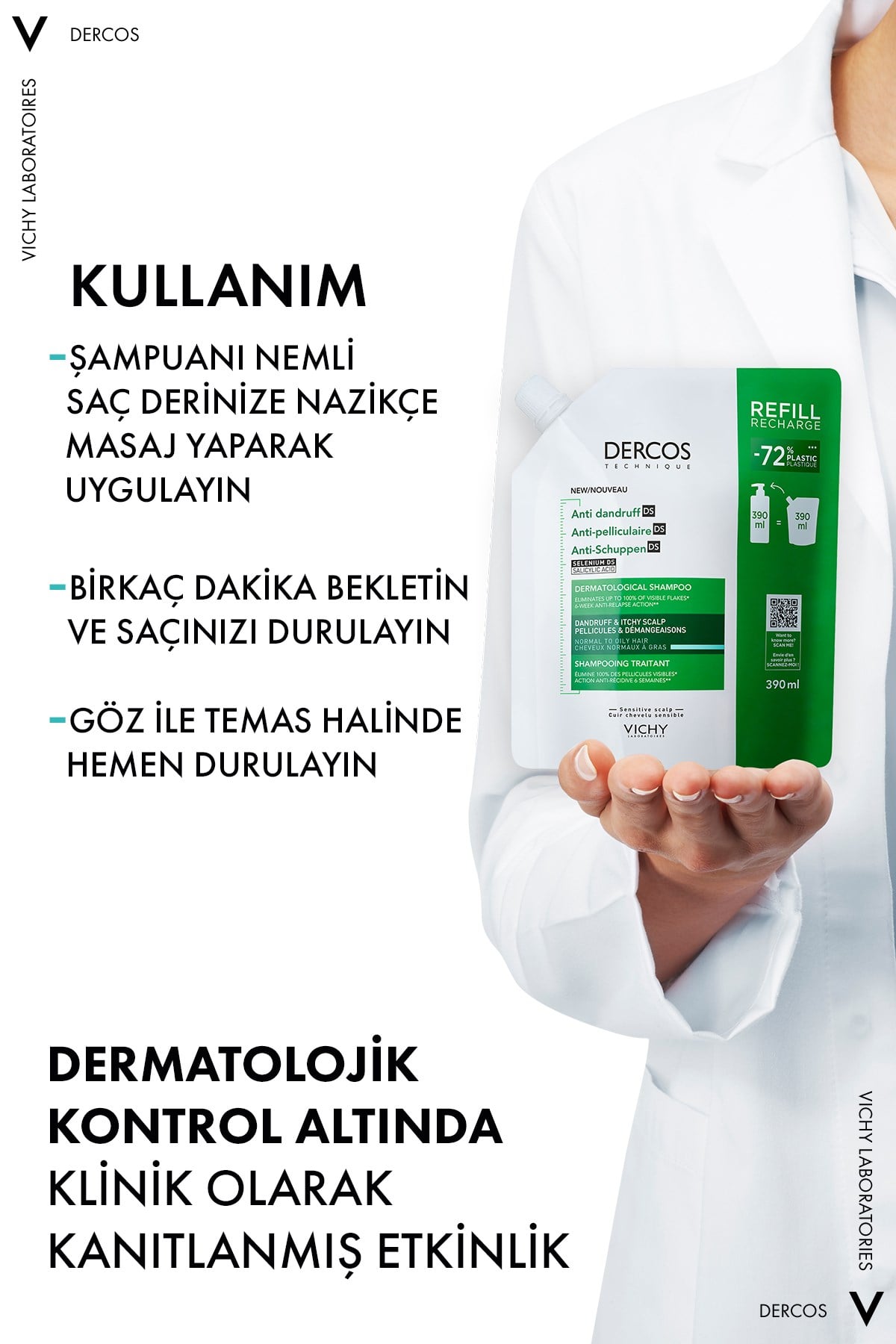 VichyŞAMPUANLARVichy Dercos Anti Dandruff Normal ve Yağlı Saçlar İçin Kepek Karşıtı Şampuan Refill 390 ml