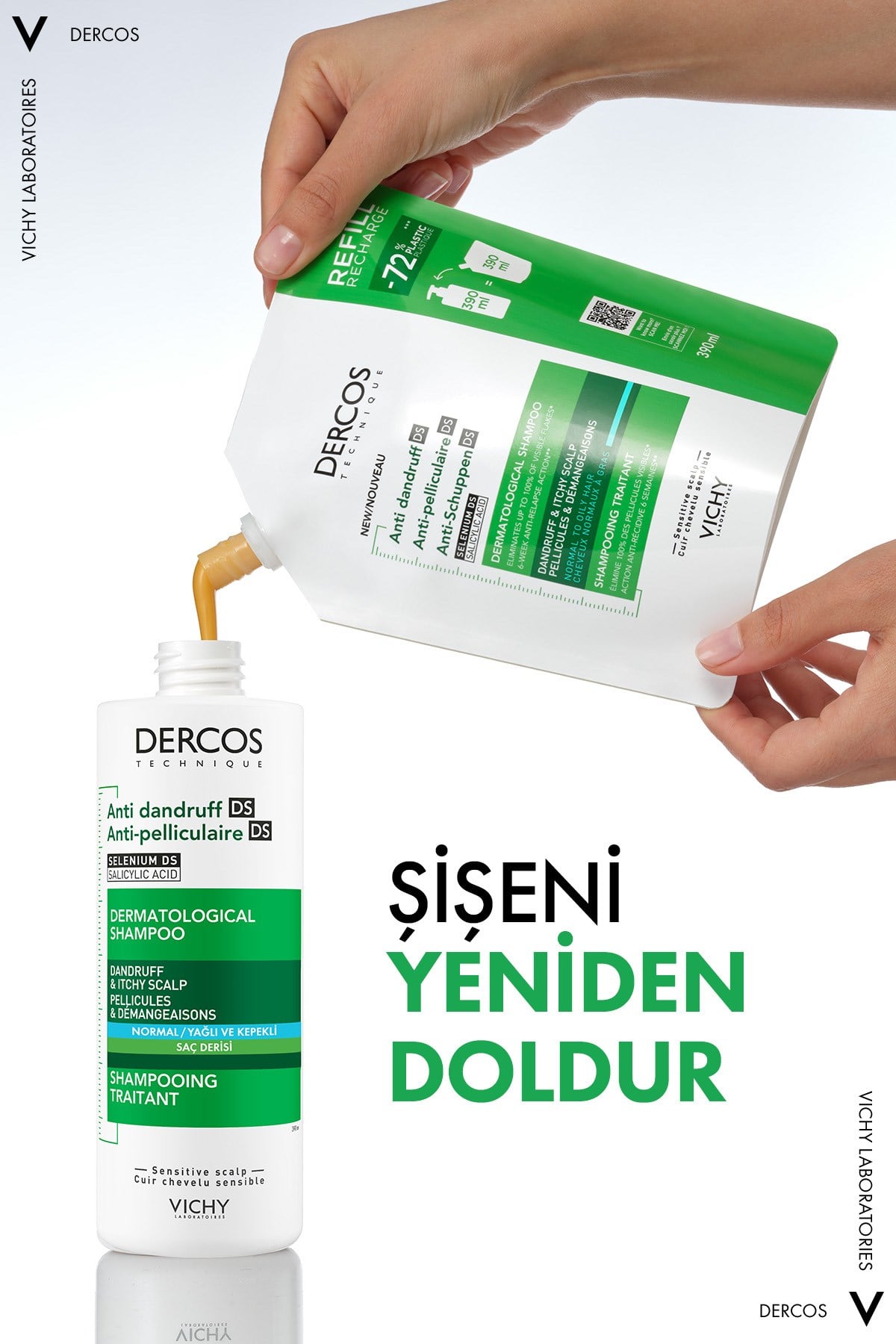 VichyŞAMPUANLARVichy Dercos Anti Dandruff Normal ve Yağlı Saçlar İçin Kepek Karşıtı Şampuan Refill 390 ml