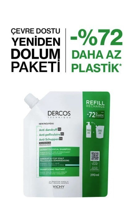 VichyŞAMPUANLARVichy Dercos Anti Dandruff Normal ve Yağlı Saçlar İçin Kepek Karşıtı Şampuan Refill 390 ml