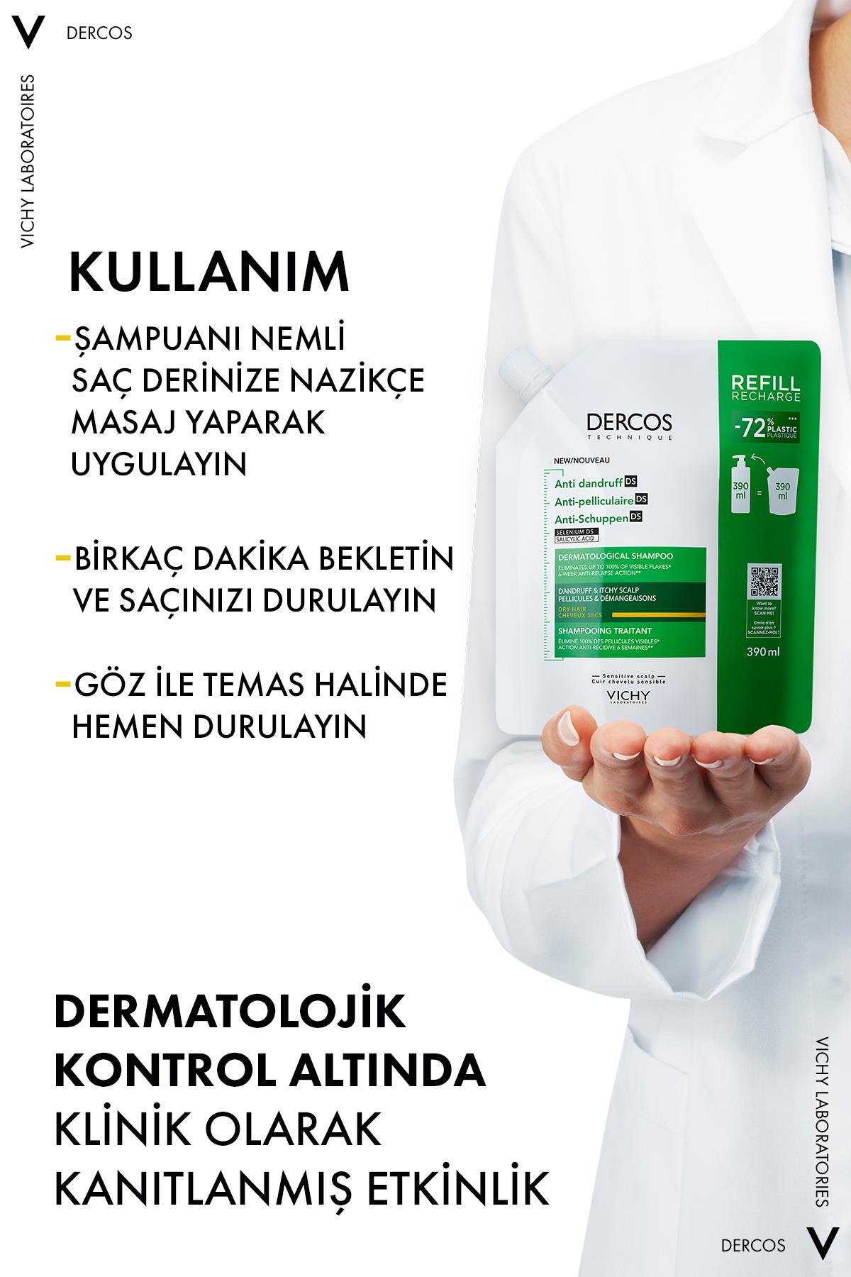 VichyŞAMPUANLARVichy Dercos Anti Dandruff Kuru Saçlar İçin Kepek Karşıtı Şampuan Refill 390 ml