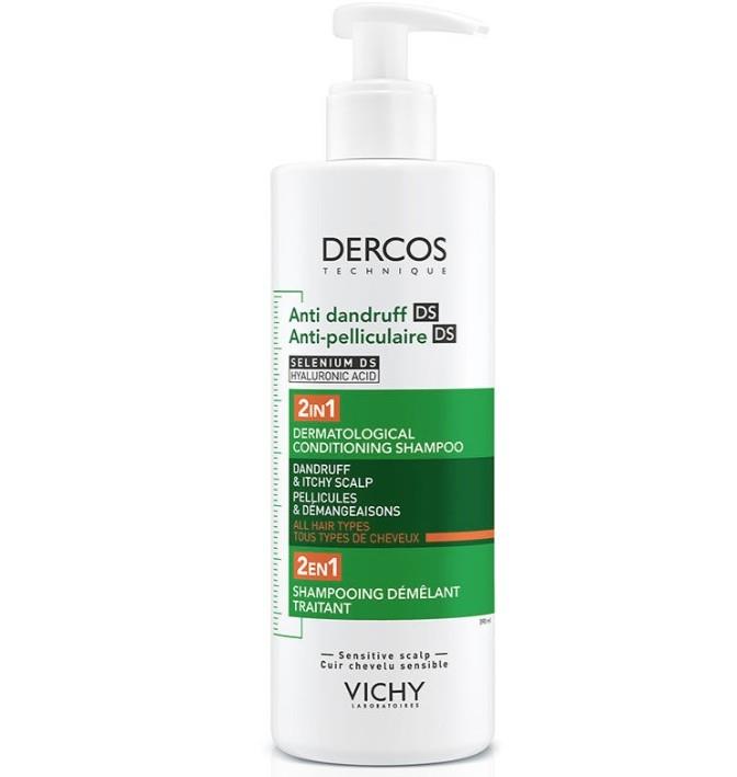 VichyŞAMPUANLARVichy Dercos Anti Dandruff 2’si 1 Arada Tüm Saç Tipleri İçin Kepek Karşıtı ve Nemlendirici Şampuan 390 ml