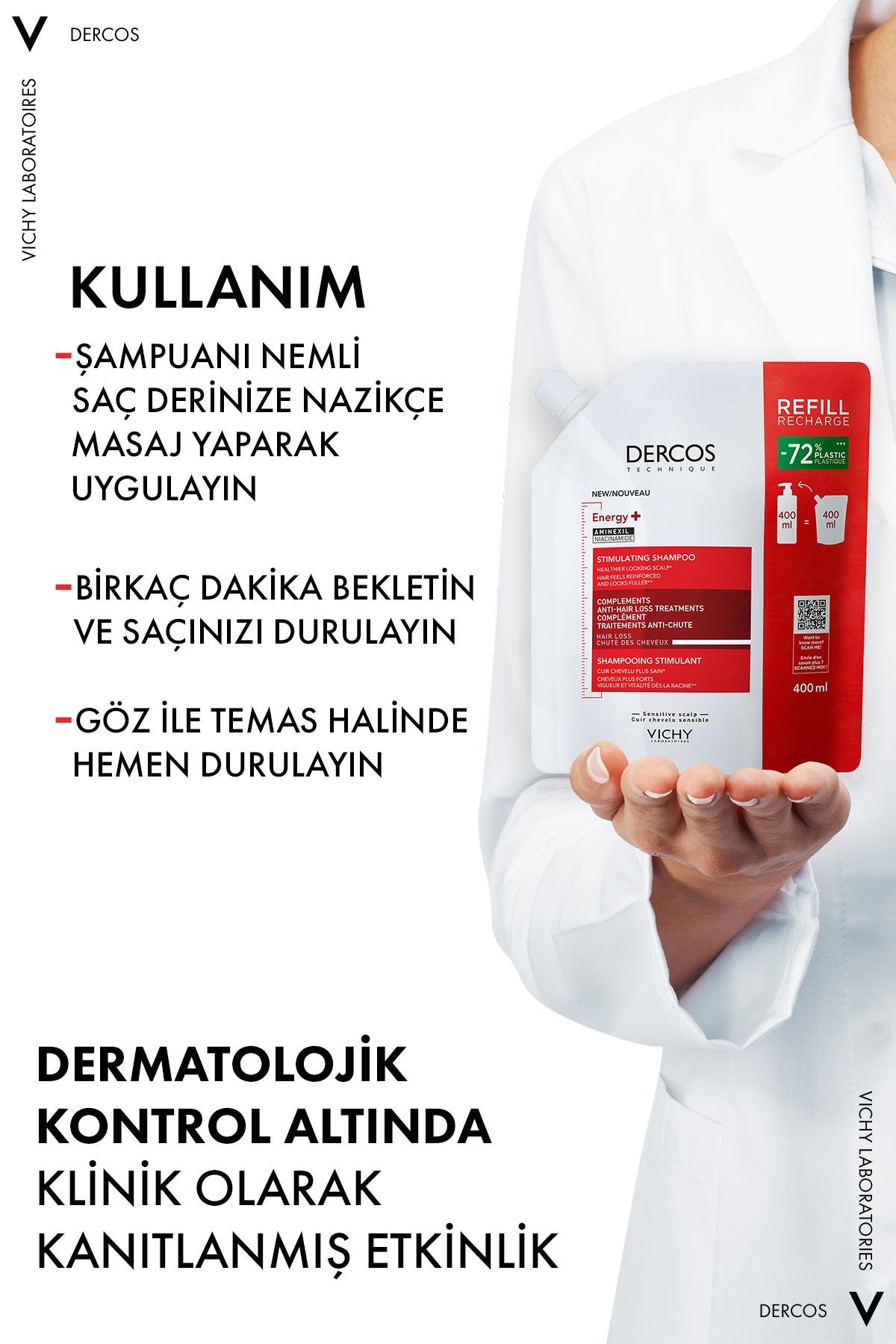 VichyŞAMPUANLARVichy Dercos Energisant Saç Dökülmesine Karşı Şampuan Refill 400 ml