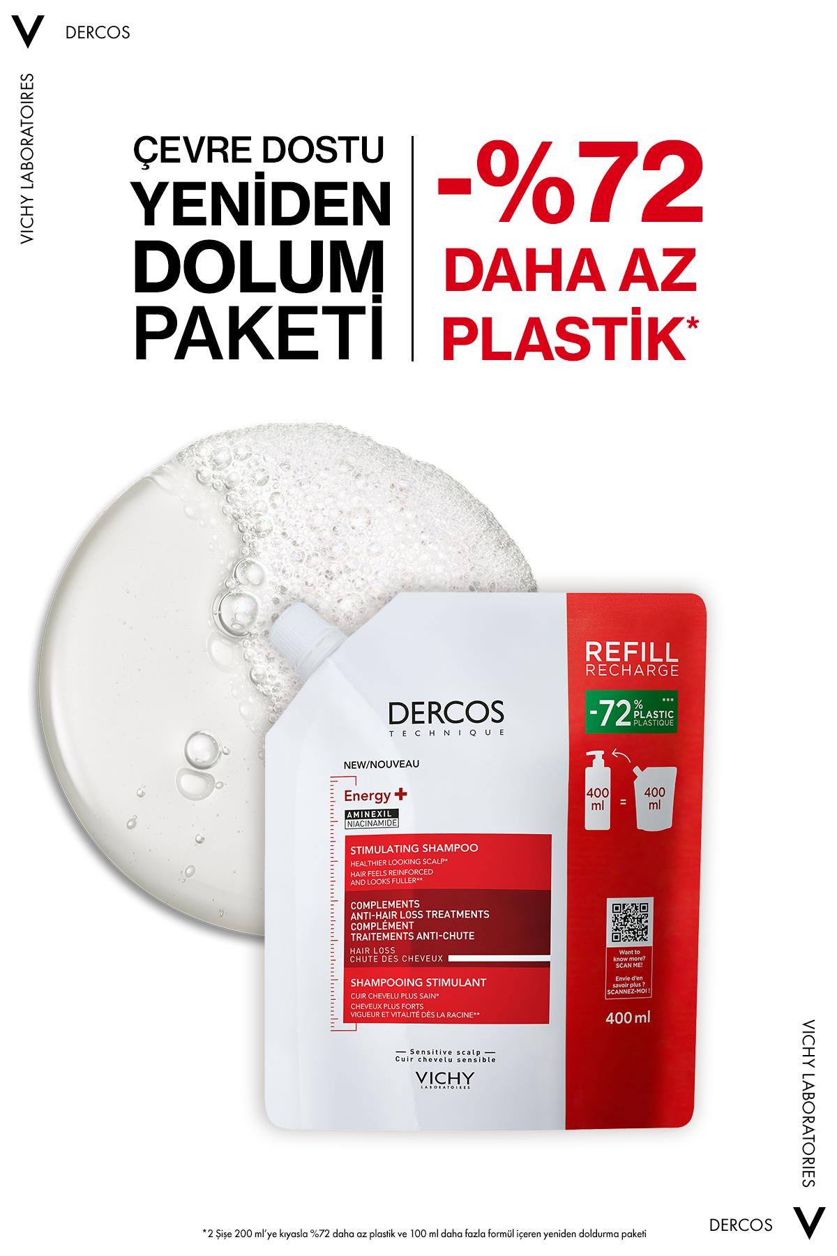 VichyŞAMPUANLARVichy Dercos Energisant Saç Dökülmesine Karşı Şampuan Refill 400 ml