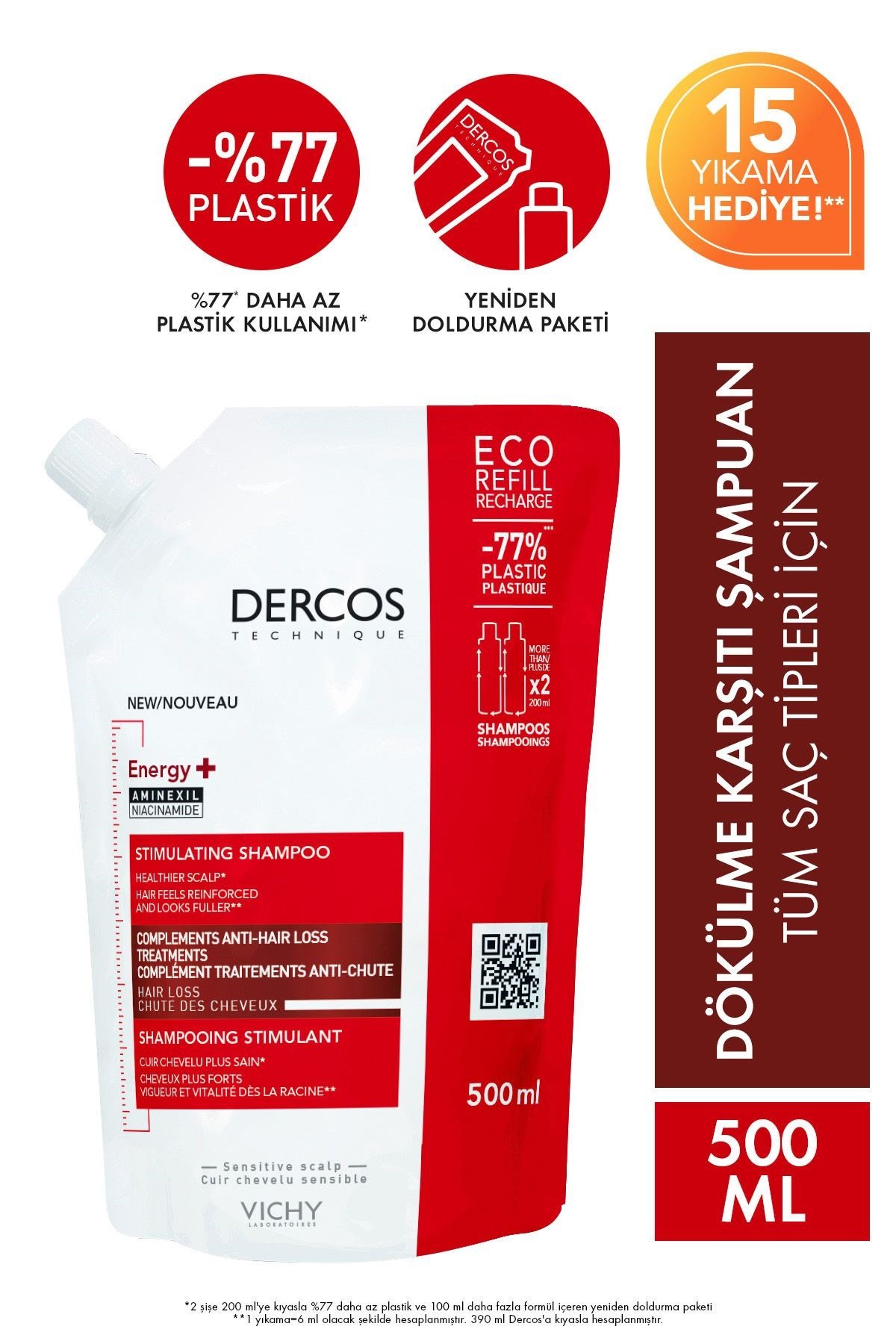 VichyŞAMPUANLARVichy Dercos Energising Saç Dökülmesine Karşı Şampuan 500 ml