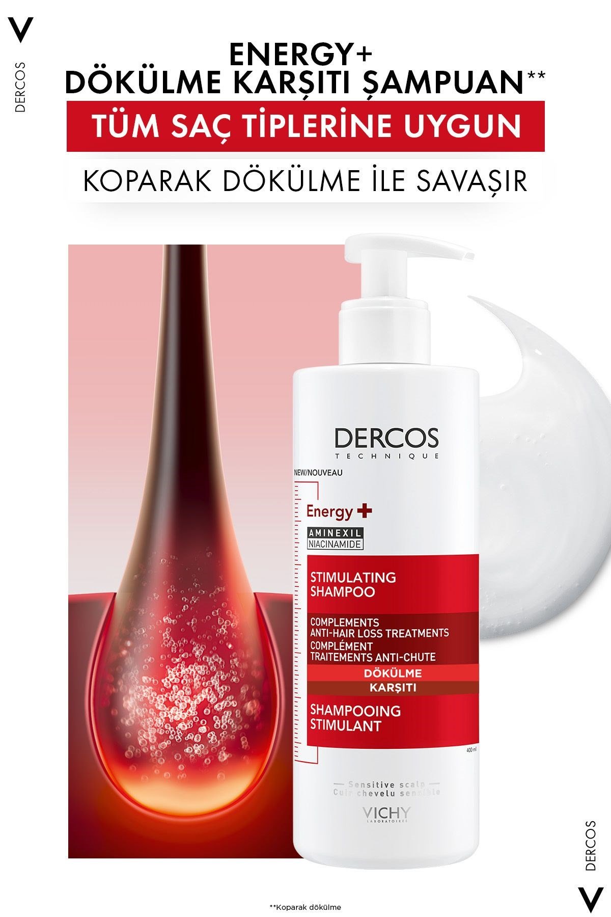 VichyŞAMPUANLARVichy Dercos Energising Saç Dökülmesine Karşı Şampuan 500 ml