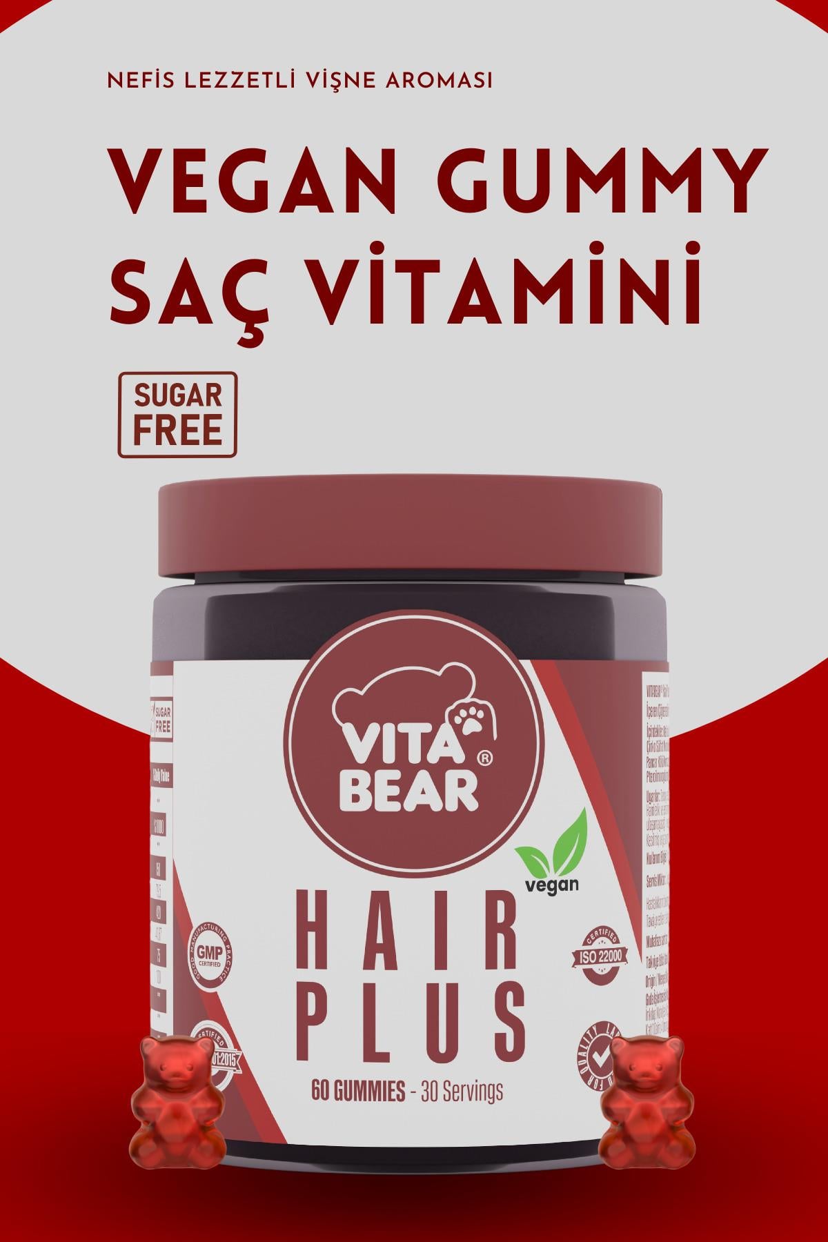 VİTA BEARVİTAMİN-MİNERALLERVita Bear Hair Plus Vegan 60 Gummies