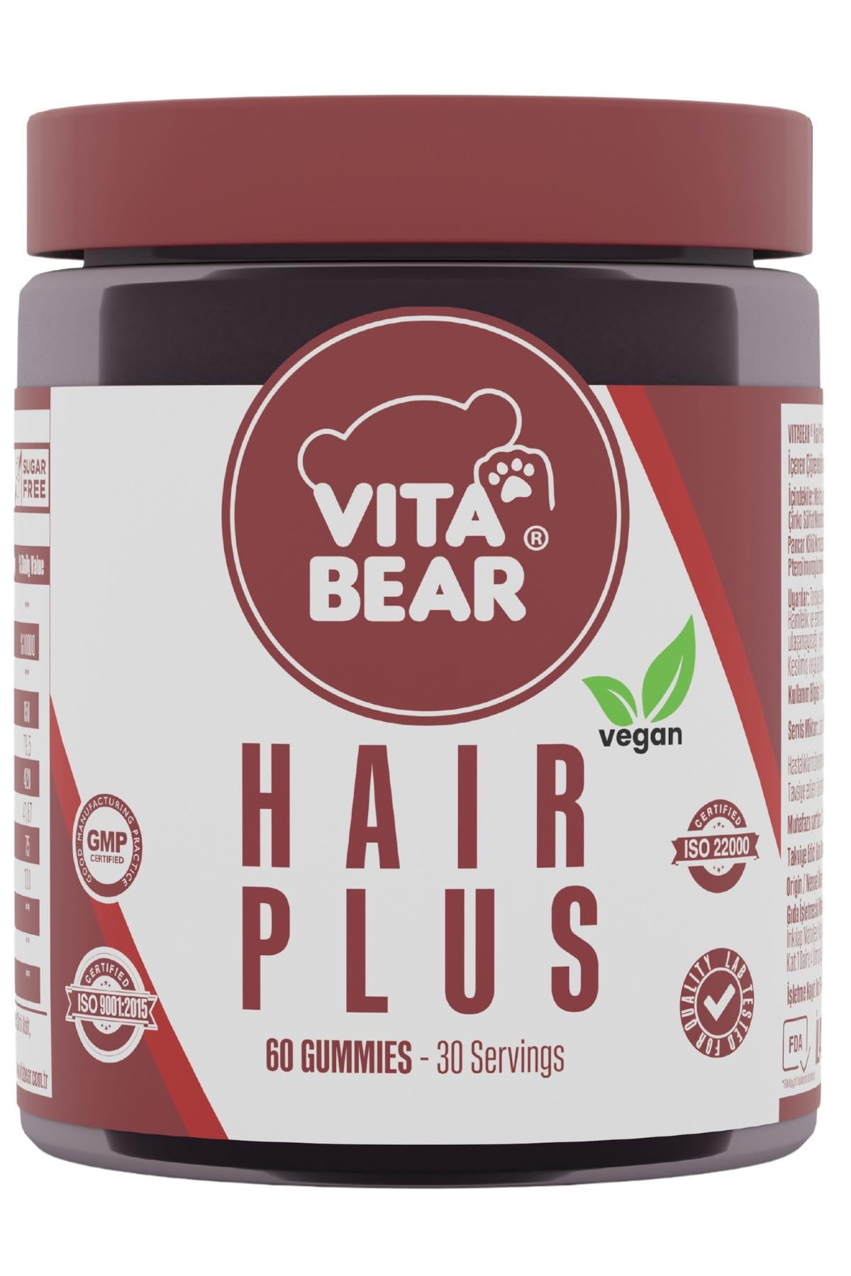 VİTA BEARVİTAMİN-MİNERALLERVita Bear Hair Plus Vegan 60 Gummies