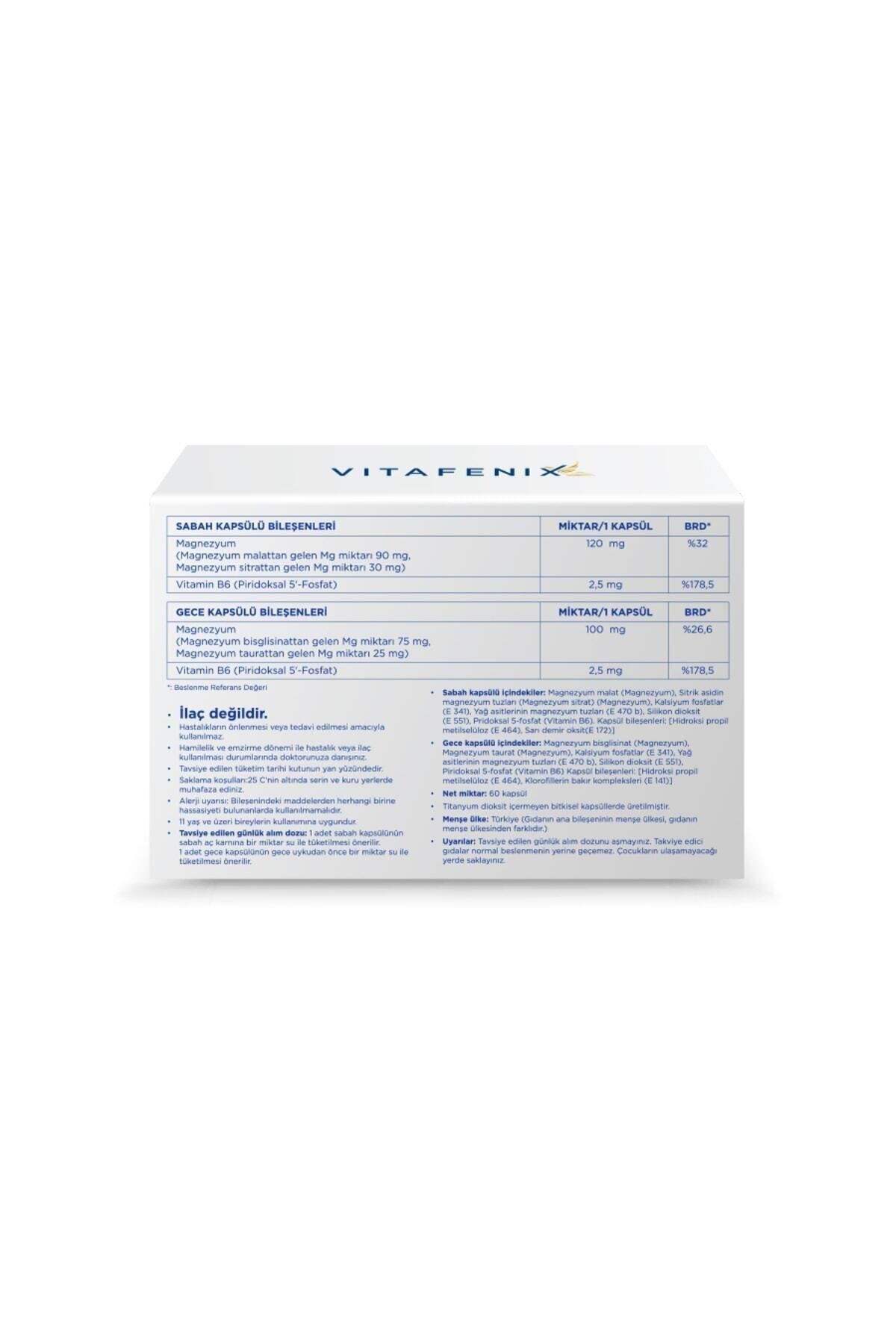 VİTAFENIXVİTAMİN-MİNERALLERVitafenix Magna-P 60 Kapsül