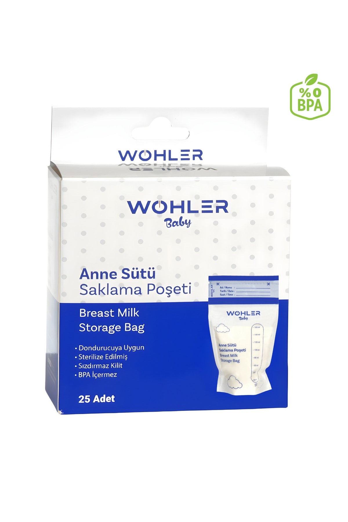 WOHLERSÜT SAKLAMA ÜRÜNLERİWohler Baby Anne Sütü Saklama Poşeti 25'li