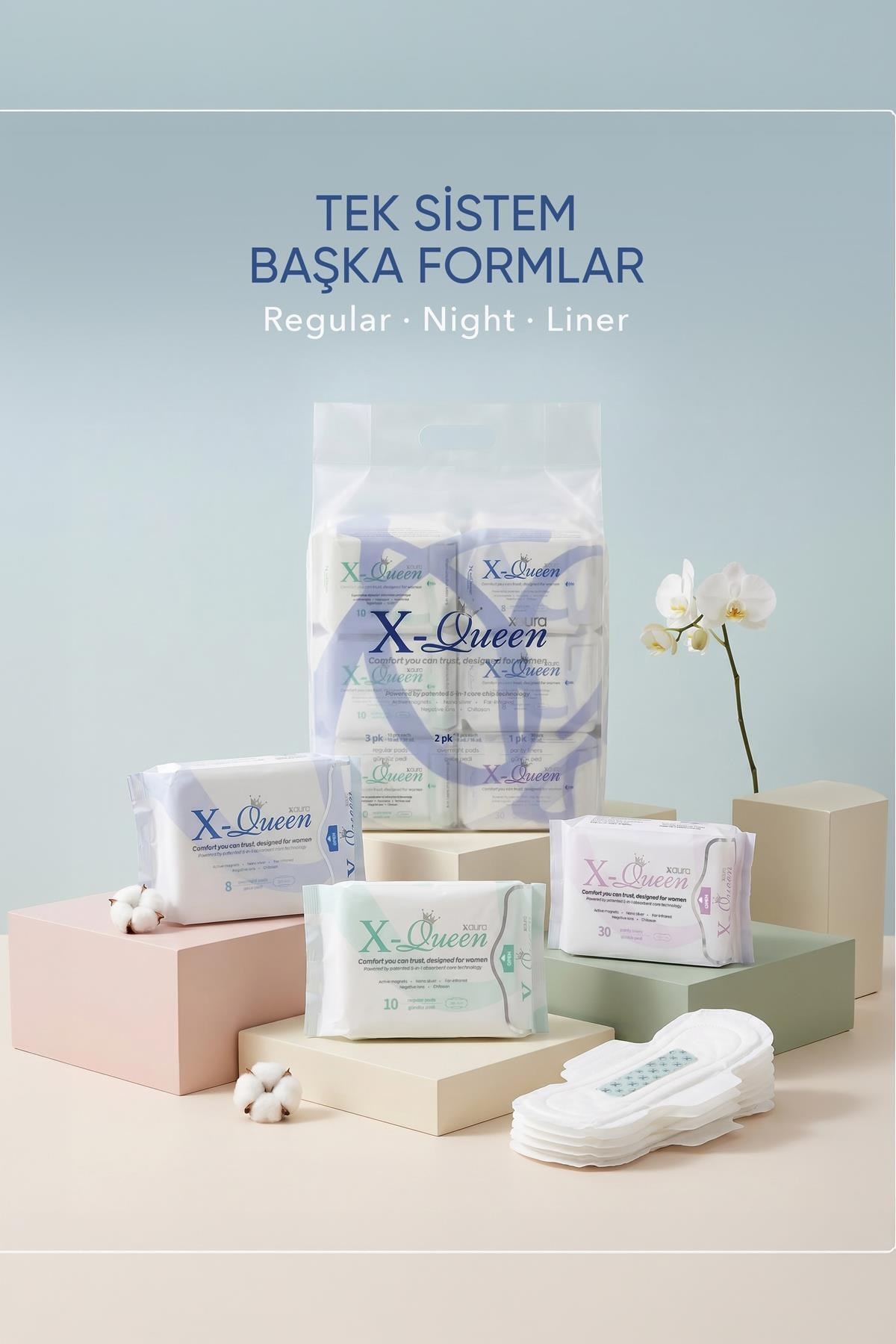 XAURAKİŞİSEL BAKIM ÜRÜNLERİXaura Global X-Queen Premium Kadın Ped Seti