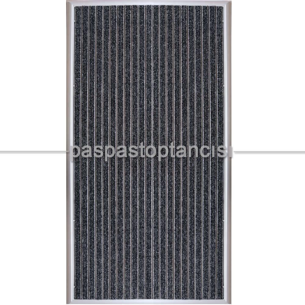 Alüminyum Metal Paspas Bukle Halı Fitilli PM1000 Gri