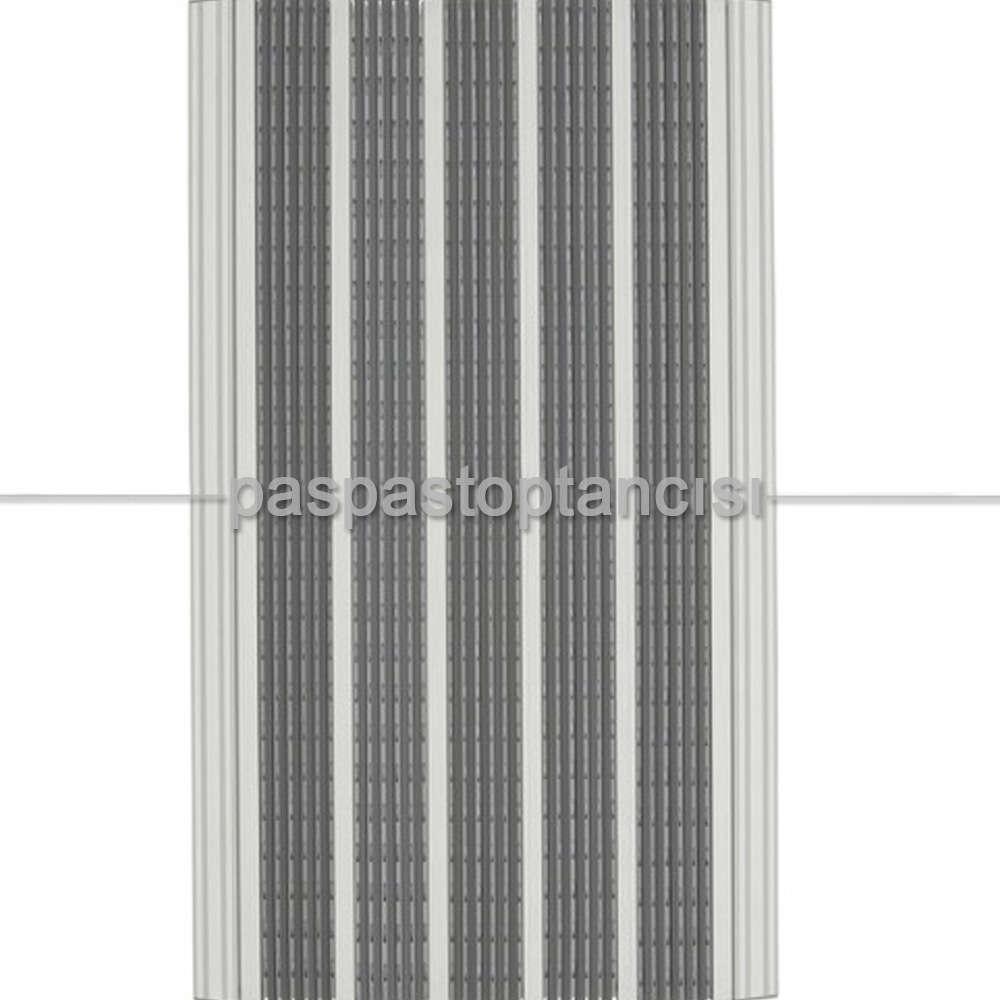 Alüminyum Paspas Yivli PVC Fitilli DM9000 Gri