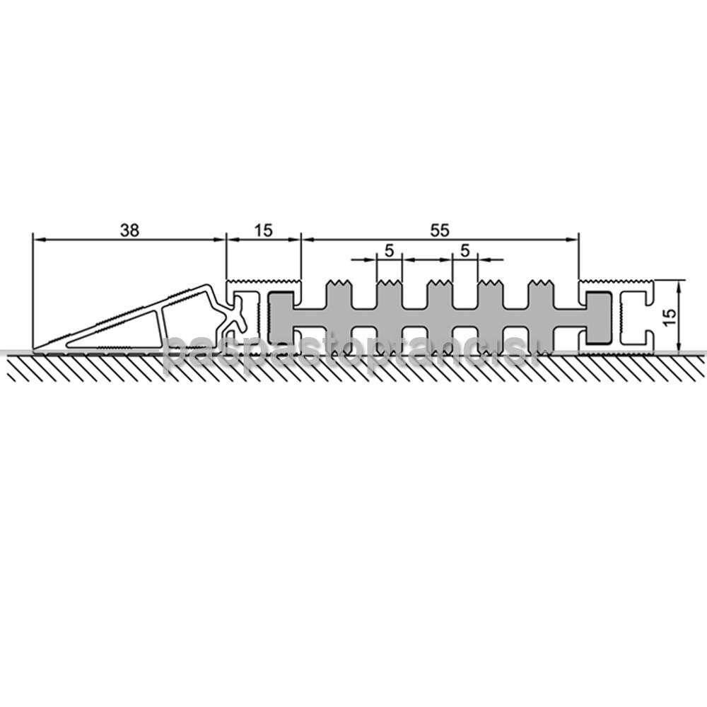 Alüminyum Paspas Yivli PVC Fitilli DM9000 Gri